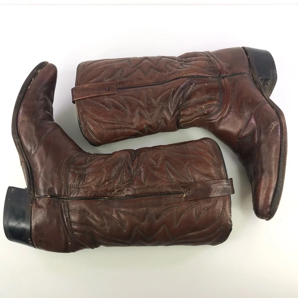 Vintage Durango Brown Leather Cowboy Western Boots Size 9.5 - Picture 3 of 10
